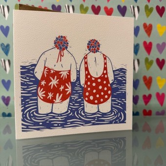 Blank card - Swimming Ladies